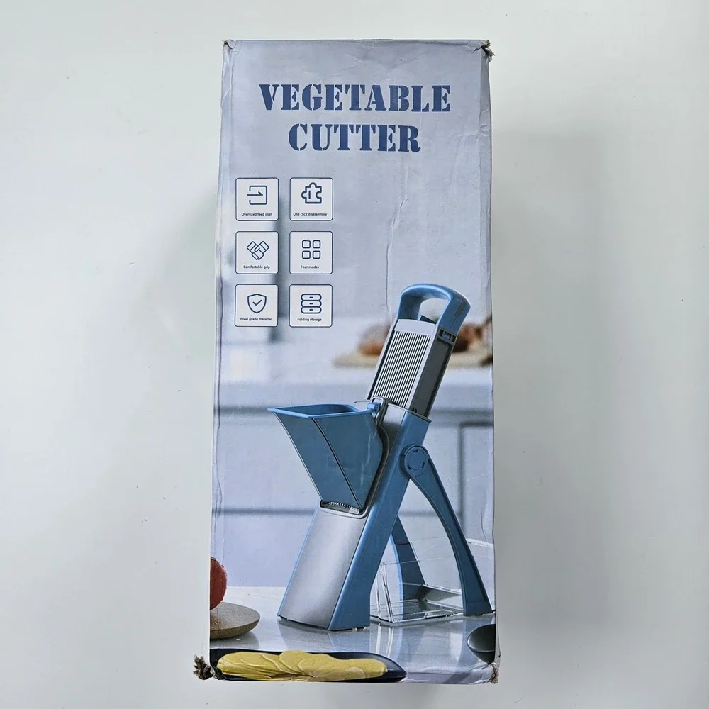 NEW Blue Mandoline Fruit Vegetable Food Slicer Cutter Kitchen Chopper Adjustable